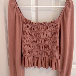 Altar’d state medium dusty rose long sleeve ruffle top